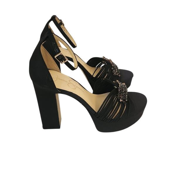 New Jessica Simpson Anissia Ankle Strap Platform Pump Black Formal 9M - Picture 11 of 13
